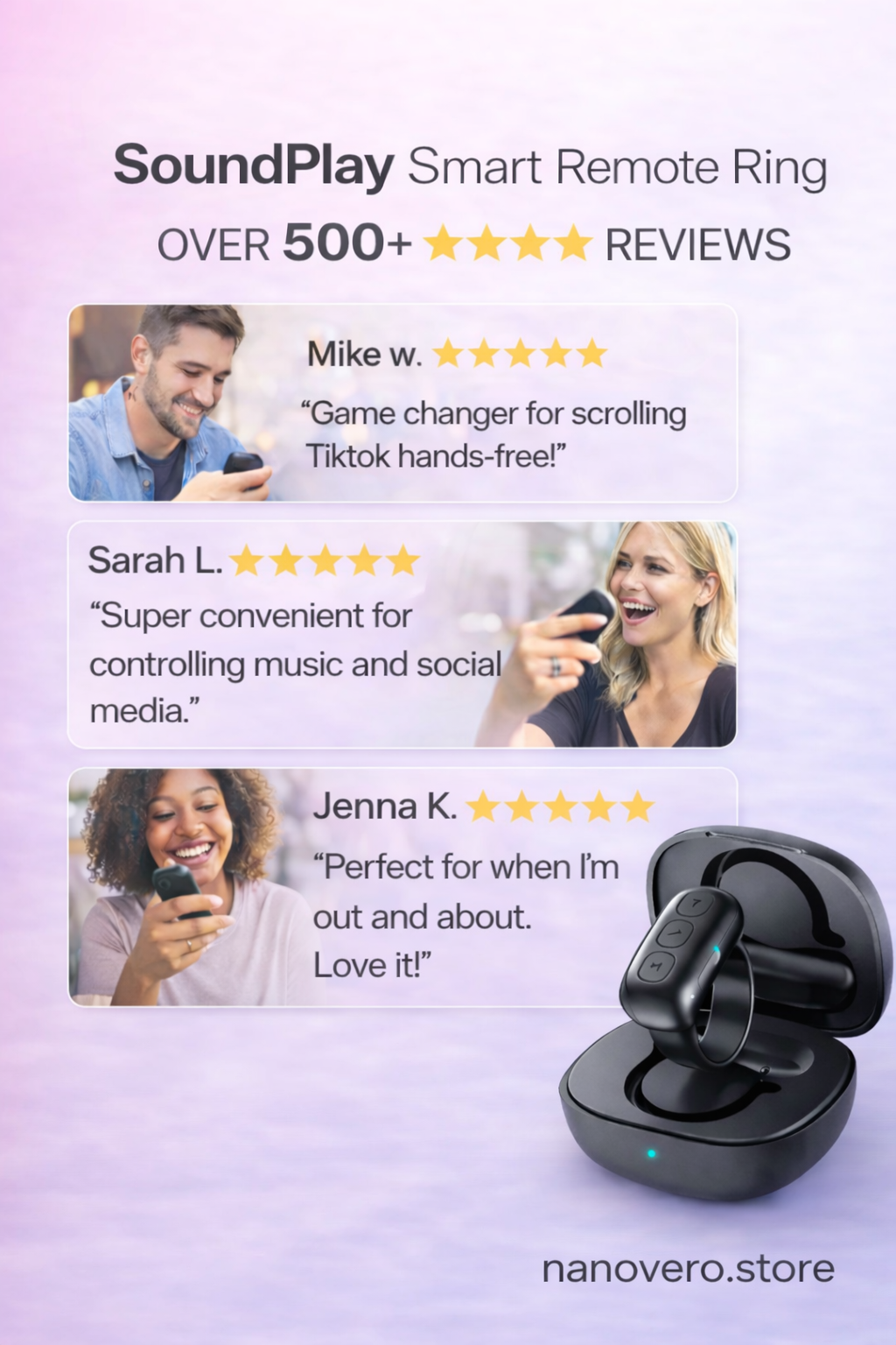 SoundPlay Smart Remote Ring - Bluetooth TikTok Scrolling Ring